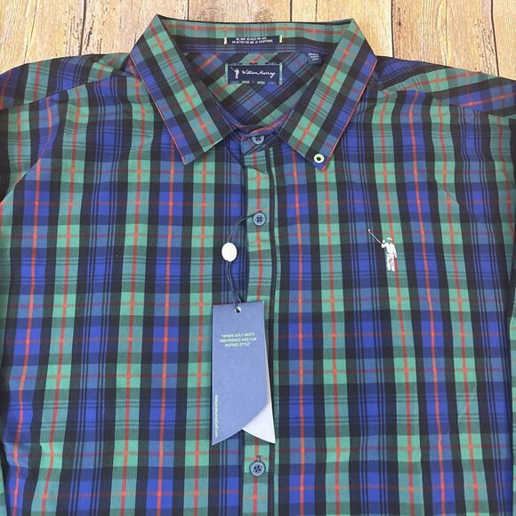 William Murray Golf Button Down Up Shirt Tartan Plaid Mens XXL 2XL NEW NWT - Picture 3 of 9